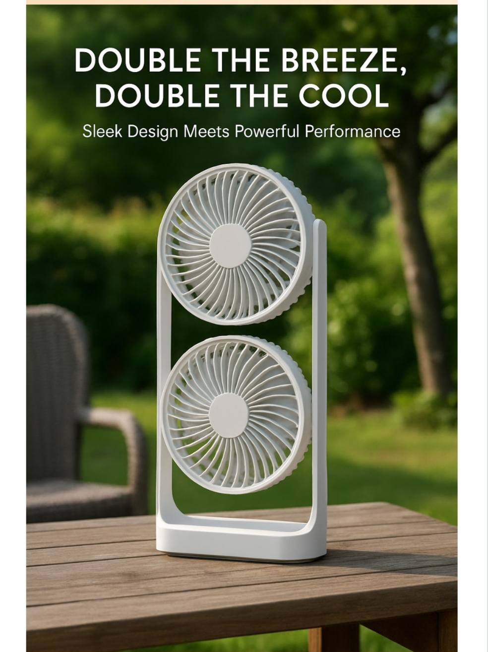 Double Head Tower Fan High Wind Air Circulation Desktop Fan Portable Double-Layer Cooling Fan