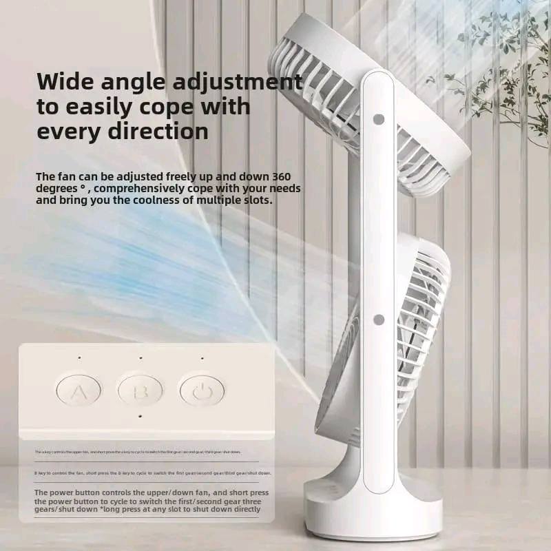 Double Head Tower Fan High Wind Air Circulation Desktop Fan Portable Double-Layer Cooling Fan