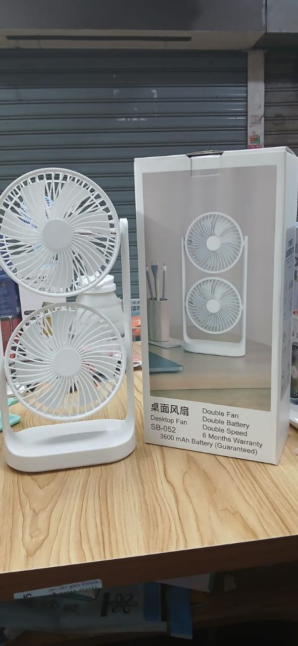 Double Head Tower Fan High Wind Air Circulation Desktop Fan Portable Double-Layer Cooling Fan